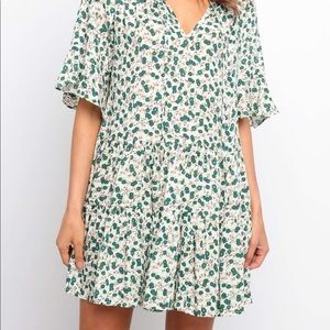Green Floral Shift Dress